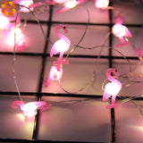 Christmas Gift 2M Mini LED Bulbs Flamingo/Unicorn/Pineapple Light For Summer Hawaian Party Star Light Garland Wedding Party Decor Supplies