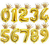 2pcs/lot 32inch Number Foil Balloons Digit air Ballon Kids Birthday Party Festival Party anniversary Crown Decorations Supplies