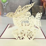 1pcs Handmade 3D Laser Cut Paper Greeting Pop Up Kirigami Card Wedding Invitation Valentine's Day Postcards Thanksgiving Gifts