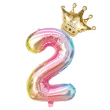 2pcs/lot 32inch Number Foil Balloons Digit air Ballon Kids Birthday Party Festival Party anniversary Crown Decorations Supplies