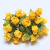 Cifeeo 36/72/144pcs Mini Artificial Flower Silk Rose Flower Bouquet for Wedding Party Home Decoration DIY Wreath Scrapbook accessories