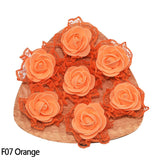 50pcs 3.5cm Artificial Lace Foam Rose Flower Heads for Wedding Decoration DIY Wreath Head Flowers Gift Scrapbooking Crafts