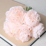 Cifeeo 5pc Artificial Peony Silk Flowers Fake Flower Arrangement Wedding Bridal Bouquet Home Display Party Festival Decor White Peony