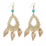 Sea Shell Earrings For Women Gold Color Trendy Metal Shell Cowrie Statement Dangle Earrings New Summer Beach Jewelry