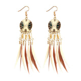 ZOSHI  Long Tassel Fashion Feather Style Ethnic Boho Big Dangle Statement Earring Wedding Earrings Accessories Wholesale