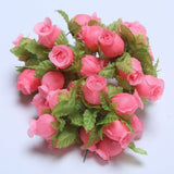 Cifeeo 36/72/144pcs Mini Artificial Flower Silk Rose Flower Bouquet for Wedding Party Home Decoration DIY Wreath Scrapbook accessories