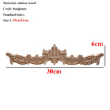 Floral Wood Carved Corner Applique Vintage Wooden Carving Decal For Furniture Cabinet Door Frame Wall Home Decor Crafts