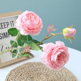 Christmas Gift beautiful rose peony artificial silk flowers small bud wedding bouquet for home decoration long fake flowers outdoor backdrop