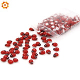 Christmas Gift Mini 1Pack=100PCS/Lot Red Wooden Ladybug Sponge Self-adhesive Stickers Cute Baby Fridge Magnets For Scrapbooking Home Decoration