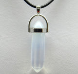 1PCS Natural Stone Quartz Crystal Opal agates Hexagonal Column Pendulum Pendant Leather Chains Necklace Fashion charms Pendant