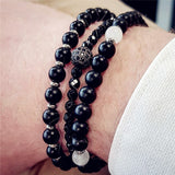 2023 New Fashion Men Bracelet Sets Trendy Handmade Classic Strand Stone Beaded Bracelet For Men Jewelry Gift Pulsera Hombre