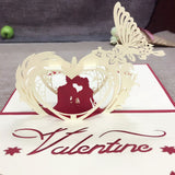 1pcs Handmade 3D Laser Cut Paper Greeting Pop Up Kirigami Card Wedding Invitation Valentine's Day Postcards Thanksgiving Gifts