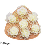 50pcs 3.5cm Artificial Lace Foam Rose Flower Heads for Wedding Decoration DIY Wreath Head Flowers Gift Scrapbooking Crafts