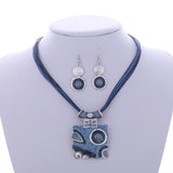 ZOSHI Fashion African Jewelry Sets Leather Chain Enamel Gem Jewelry Sets for Party Bridal Jewelry Sets Summer Jewelry