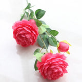 Christmas Gift beautiful rose peony artificial silk flowers small bud wedding bouquet for home decoration long fake flowers outdoor backdrop