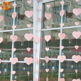 Christmas Gift 1PC Romantic Heart Shape Hanging Paper Garland Floral String For DIY Home Decoration Party Supplies Wedding Paper Garland Banner