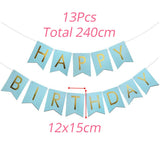WEIGAO Blue One Foil Balloons Set First Birthday Decor One Year Old Number Balloons Baby Shower Boy 1st Birthday Decor Supplies