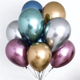 10pcs/lot 12inch New Glossy Metal Pearl Latex Balloons kid toys Thick Chrome Metallic Colors wedding Birthday party decoration