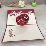 1pcs Handmade 3D Laser Cut Paper Greeting Pop Up Kirigami Card Wedding Invitation Valentine's Day Postcards Thanksgiving Gifts