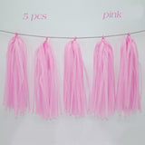 Cifeeo  5Pcs Wedding Decoration  Rose Gold Tissue Paper Tassels Garland Bachelorette Birthday Party Baby Shower Anniversary Decor