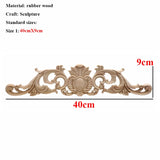 Floral Wood Carved Corner Applique Vintage Wooden Carving Decal For Furniture Cabinet Door Frame Wall Home Decor Crafts