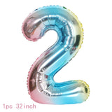 32inch Color Foil Number Balloons 0-9 Happy Birthday Balloon Wedding Decoration Globo Kids Number Helium Ballons Party Supplies