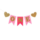 Christmas Gift Baby 1st Birthday Banner Flag Monthly ONE Year Bunting Garland Baby Shower Boy Girl First Happy Birthday Party Decorations Kids