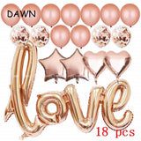 1set Large Rose Gold Link love Foil Balloons Wedding Valentine's Day Confetti Latex Heart Star Air Helium Baloon Decoration