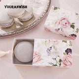 50pcs/lot Floral Candy Box Drawer Design Party Favor Boxes Craft Paper Box with Tassel for Pulling