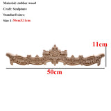 Floral Wood Carved Corner Applique Vintage Wooden Carving Decal For Furniture Cabinet Door Frame Wall Home Decor Crafts