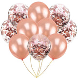 10pcs/lot  Rose Gold Champagne Holiday Parties Sequins 12 Inch Confetti Balloon Wedding Party Birthday Decorations Air Balls