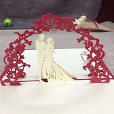 1pcs Handmade 3D Laser Cut Paper Greeting Pop Up Kirigami Card Wedding Invitation Valentine's Day Postcards Thanksgiving Gifts