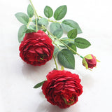 Christmas Gift beautiful rose peony artificial silk flowers small bud wedding bouquet for home decoration long fake flowers outdoor backdrop