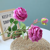 Christmas Gift beautiful rose peony artificial silk flowers small bud wedding bouquet for home decoration long fake flowers outdoor backdrop