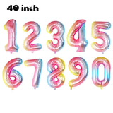 Back to school decoration  Cifeeo  40'' Large Gradient Number Balloons Baby Shower Happy Birthday Decoration Birthday Party Decorations Adult Kids Digital Balloons