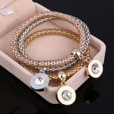 3Pcs Bracelet Crystal Owl Music Note Boy Girl Heart Charm Bracelets For Women Pulseria Feminina Jewelry Gift amazing price