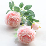 Christmas Gift beautiful rose peony artificial silk flowers small bud wedding bouquet for home decoration long fake flowers outdoor backdrop