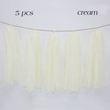 Cifeeo  5Pcs Wedding Decoration  Rose Gold Tissue Paper Tassels Garland Bachelorette Birthday Party Baby Shower Anniversary Decor