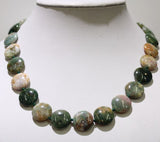 natural stone Necklace crystal agates malachite tiger eye Round shape beads for women jewelry necklace vintage style 18 inches