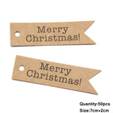 Christmas Gift 50PCS Multi Style Kraft Paper Tags Handmade/Thank You DIY Crafts Hang Tag Gift Wrapping Supplies Labels For Christmas Favors