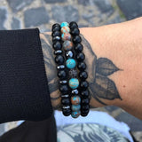 2023 New Fashion Men Bracelet Sets Trendy Handmade Classic Strand Stone Beaded Bracelet For Men Jewelry Gift Pulsera Hombre