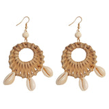 Sea Shell Earrings For Women Gold Color Trendy Metal Shell Cowrie Statement Dangle Earrings New Summer Beach Jewelry