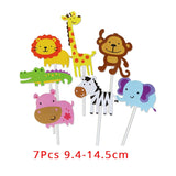 WEIGAO Lion Monkey Cake Toppers Jungle Birthday Theme Party Decor Cupcake Wrapper Cupcake Decor for Kids Birthday Party Supplies