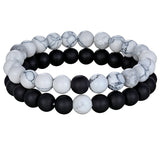Hot Couples Distance Bracelet Natural Stone White Black Yoga Beaded Bracelets for Men Women Friend Gift Charm Strand Jewelry