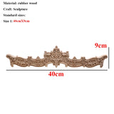 Floral Wood Carved Corner Applique Vintage Wooden Carving Decal For Furniture Cabinet Door Frame Wall Home Decor Crafts