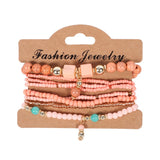 3-4pcs/set Fashion Multilayer Crystal Stone Beads Tassel Charms Bracelets & Bangles Pulseras Mujer Boho Bracelet for Women Gift