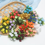 Cifeeo 36/72/144pcs Mini Artificial Flower Silk Rose Flower Bouquet for Wedding Party Home Decoration DIY Wreath Scrapbook accessories