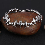 Silver Color Men's Steel High Quality Biker Man Skull charms Bracelet Chain Factory Price Bracelets & Bangles