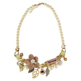 ZOSHI New Fashion Simulated Pearl Necklace for Women Flower Collars Trendy Necklaces & Pendants Statement Necklace Jewelry
