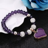 ZOSHI Crystal Butterful Bracelet & Bangle Elastic Heart Bracelets For Women Handmade Shambhala Beads pulseira masculina